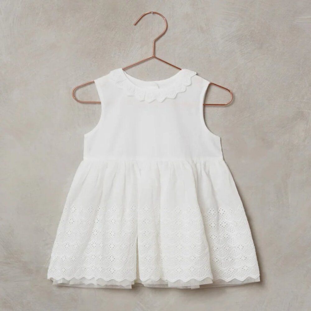 Noralee White Eyelet Scalloped Neckline Georgia Dress Size 2